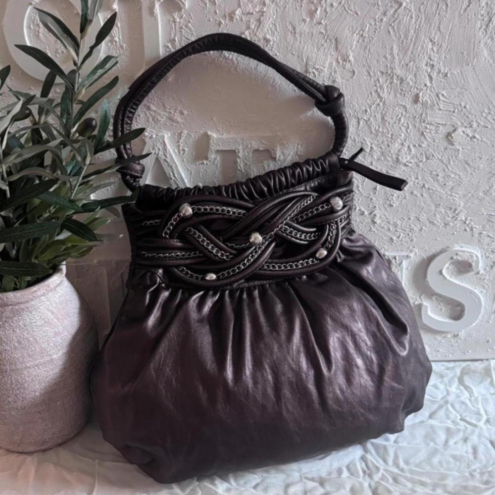Tosca Y2K Brown beaded purse
